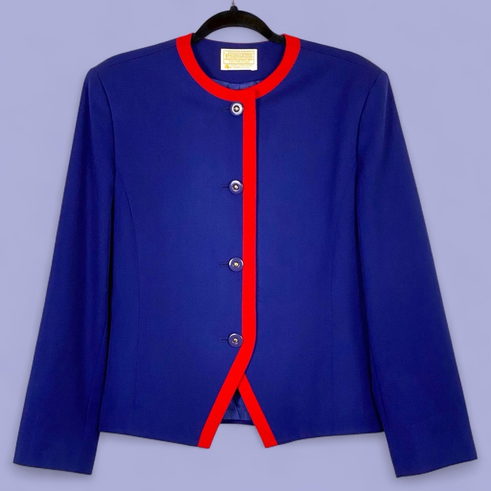 Vtg Pendleton Wool Blue and Red Jacket